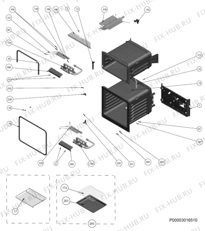 Взрыв-схема плиты (духовки) Zanussi ZCG563FW - Схема узла Section 1